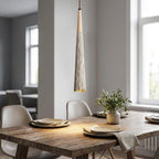 Slim Cream Cement Pendel Lys, Indbygget LED, 7 x 42 cm