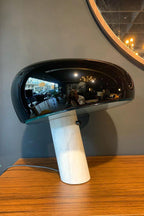 Nucleus Table Lamp, Glazed Metal Shade, Carrara Marble Base, E27