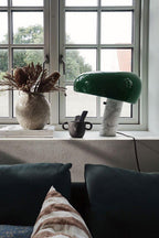 Nucleus Table Lamp, Glazed Metal Shade, Carrara Marble Base, E27