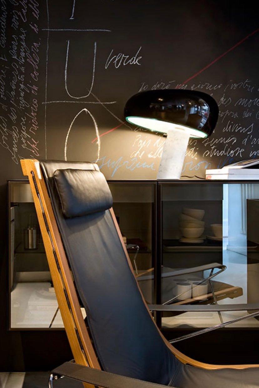 Nucleus Table Lamp, Glazed Metal Shade, Carrara Marble Base, E27