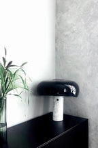 Nucleus Table Lamp, Glazed Metal Shade, Carrara Marble Base, E27