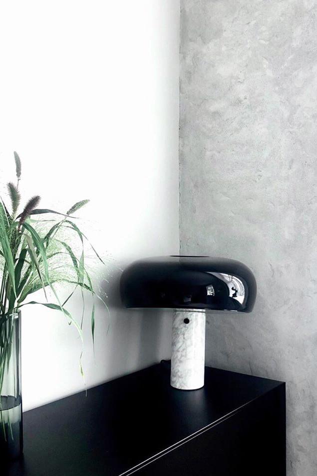 Nucleus Table Lamp, Glazed Metal Shade, Carrara Marble Base, E27