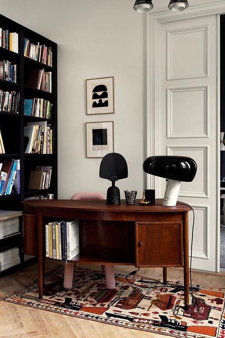 Nucleus Table Lamp, Glazed Metal Shade, Carrara Marble Base, E27