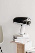 Nucleus Table Lamp, Glazed Metal Shade, Carrara Marble Base, E27