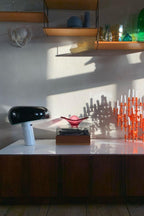 Nucleus Table Lamp, Glazed Metal Shade, Carrara Marble Base, E27
