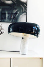 Nucleus Table Lamp, Glazed Metal Shade, Carrara Marble Base, E27