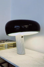 Nucleus Table Lamp, Glazed Metal Shade, Carrara Marble Base, E27