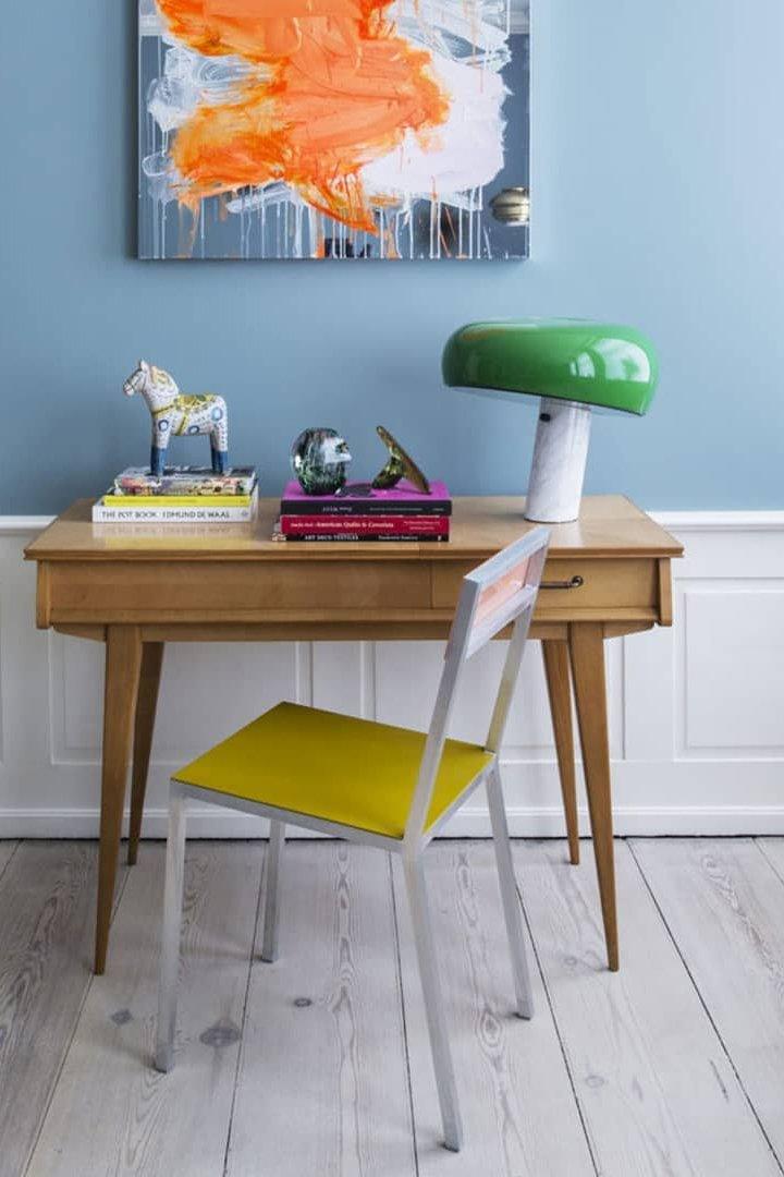 Nucleus Table Lamp, Glazed Metal Shade, Carrara Marble Base, E27
