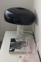 Nucleus Table Lamp, Glazed Metal Shade, Carrara Marble Base, E27