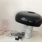 Nucleus Table Lamp, Glazed Metal Shade, Carrara Marble Base, E27