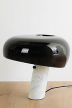 Nucleus Table Lamp, Glazed Metal Shade, Carrara Marble Base, E27