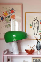 Nucleus Table Lamp, Glazed Metal Shade, Carrara Marble Base, E27