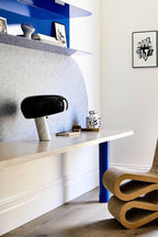 Nucleus Table Lamp, Glazed Metal Shade, Carrara Marble Base, E27