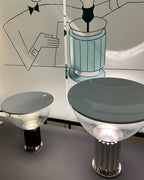 Nucleus Table Lamp, Glazed Metal Shade, Carrara Marble Base, E27