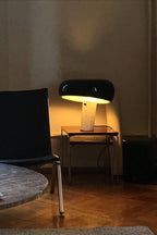 Nucleus Table Lamp, Glazed Metal Shade, Carrara Marble Base, E27
