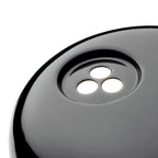Marble base lamp with a black glazed metal shade
