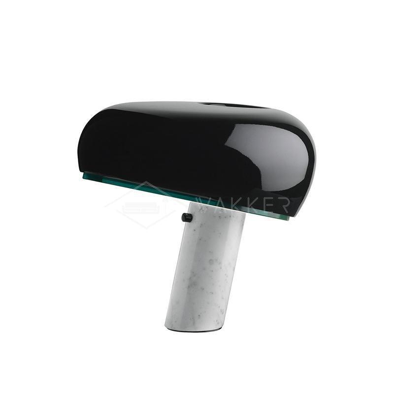 Nucleus Table Lamp, Glazed Metal Shade, Carrara Marble Base, E27