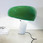 Nucleus Table Lamp, Glazed Metal Shade, Carrara Marble Base, E27