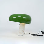 Nucleus Table Lamp, Glazed Metal Shade, Carrara Marble Base, E27