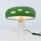 Nucleus Table Lamp, Glazed Metal Shade, Carrara Marble Base, E27