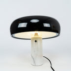Nucleus Table Lamp, Glazed Metal Shade, Carrara Marble Base, E27