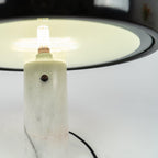 Nucleus Table Lamp, Glazed Metal Shade, Carrara Marble Base, E27