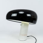 Nucleus Table Lamp, Glazed Metal Shade, Carrara Marble Base, E27