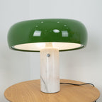 Nucleus Table Lamp, Glazed Metal Shade, Carrara Marble Base, E27