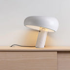Nucleus Table Lamp, Glazed Metal Shade, Carrara Marble Base, E27
