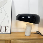 Nucleus Table Lamp, Glazed Metal Shade, Carrara Marble Base, E27