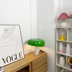 Nucleus Table Lamp, Glazed Metal Shade, Carrara Marble Base, E27