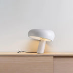 Nucleus Table Lamp, Glazed Metal Shade, Carrara Marble Base, E27