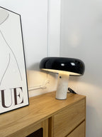 Nucleus Table Lamp, Glazed Metal Shade, Carrara Marble Base, E27