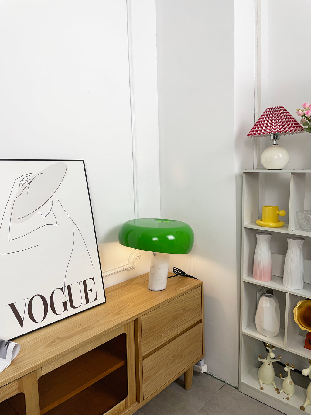 Nucleus Table Lamp, Glazed Metal Shade, Carrara Marble Base, E27