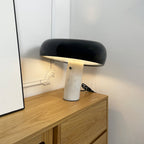 Nucleus Table Lamp, Glazed Metal Shade, Carrara Marble Base, E27