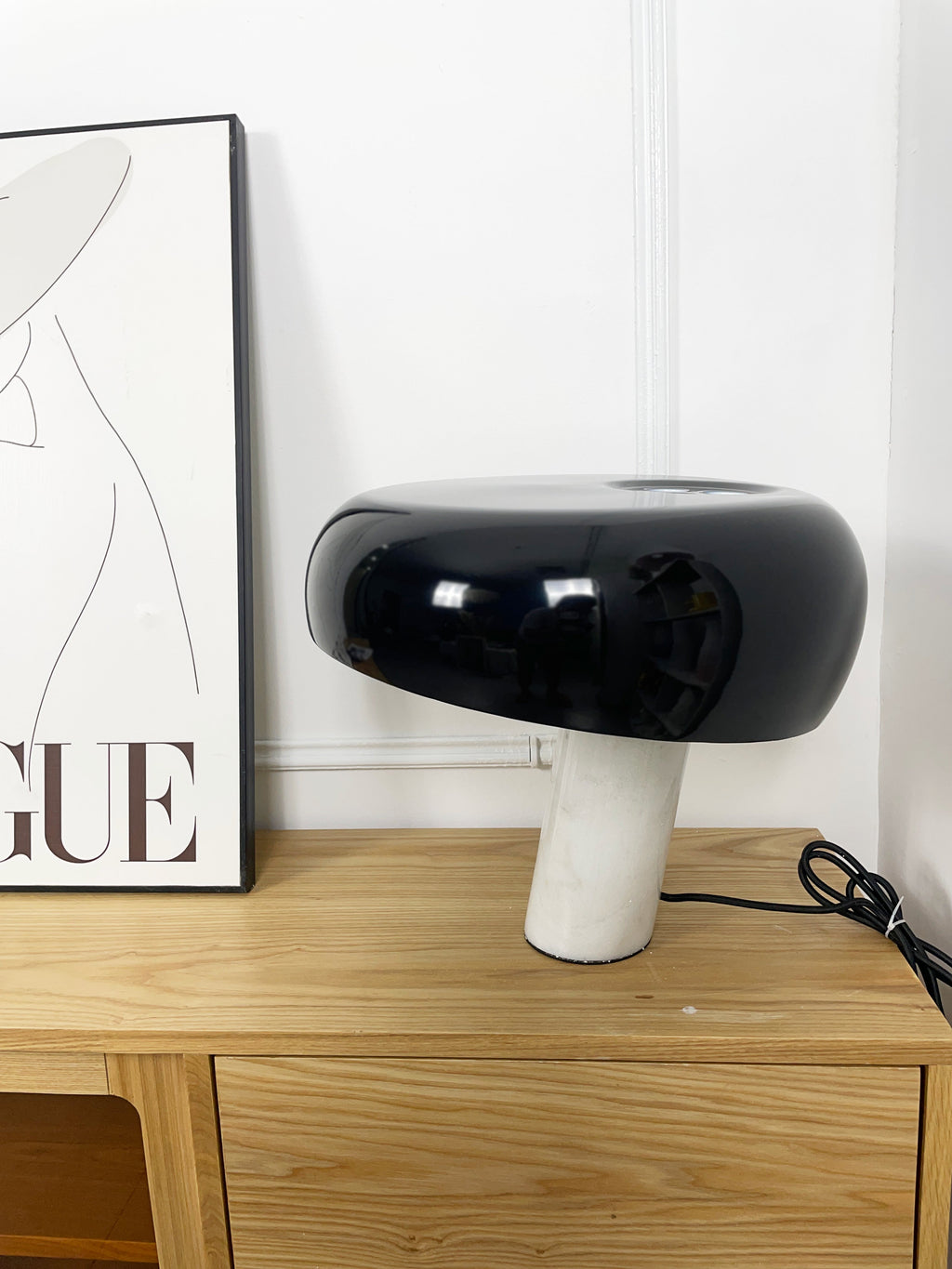 Nucleus Table Lamp, Glazed Metal Shade, Carrara Marble Base, E27