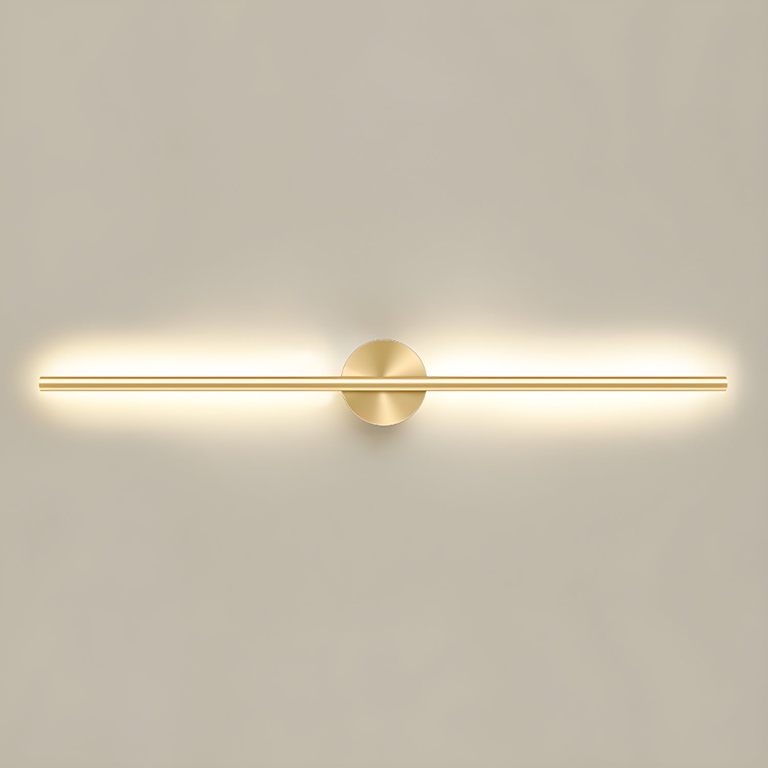 Linear LED wall sconce detail showing the warm light diffuser