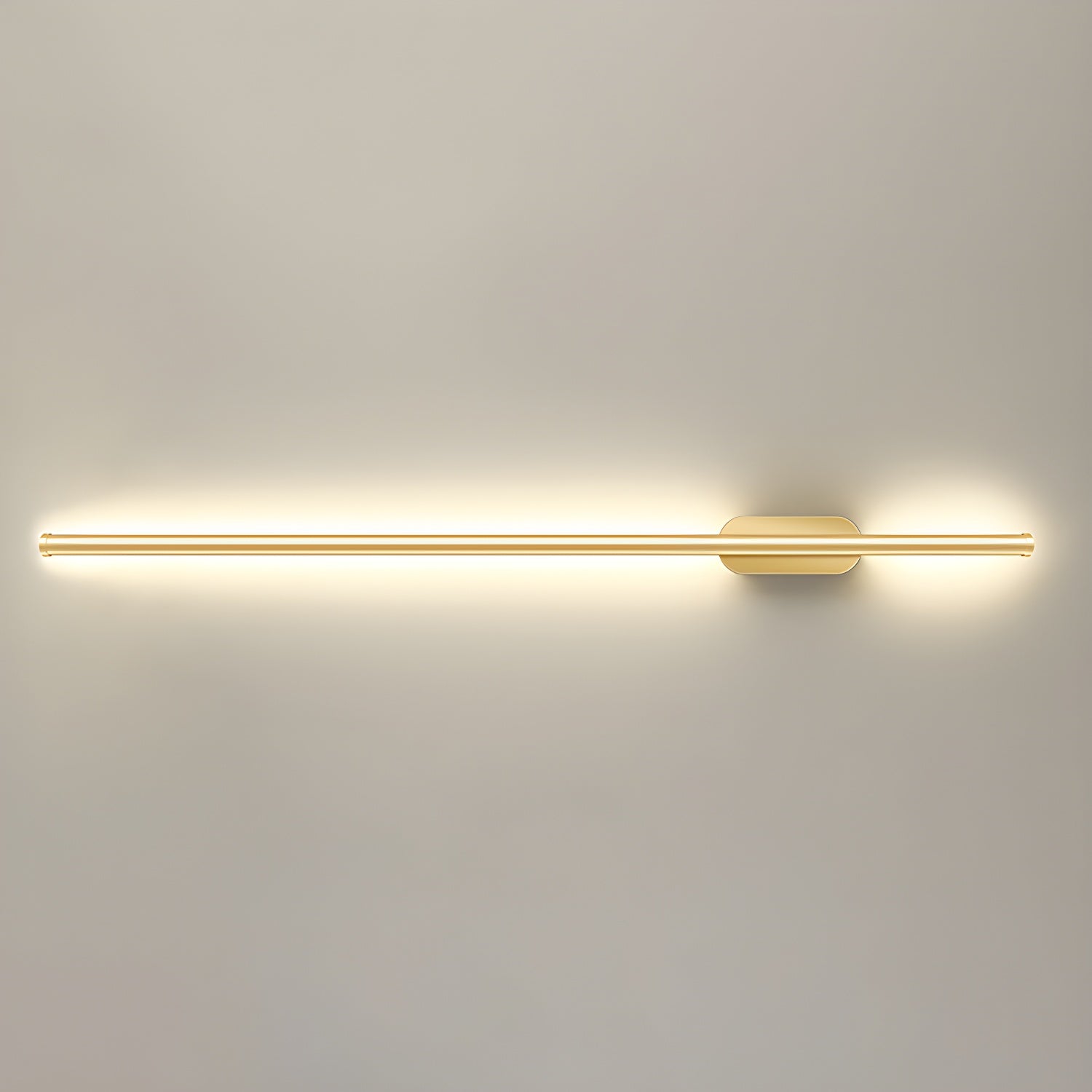 Linear LED sconce mounted on a bedroom wall for soft lighting