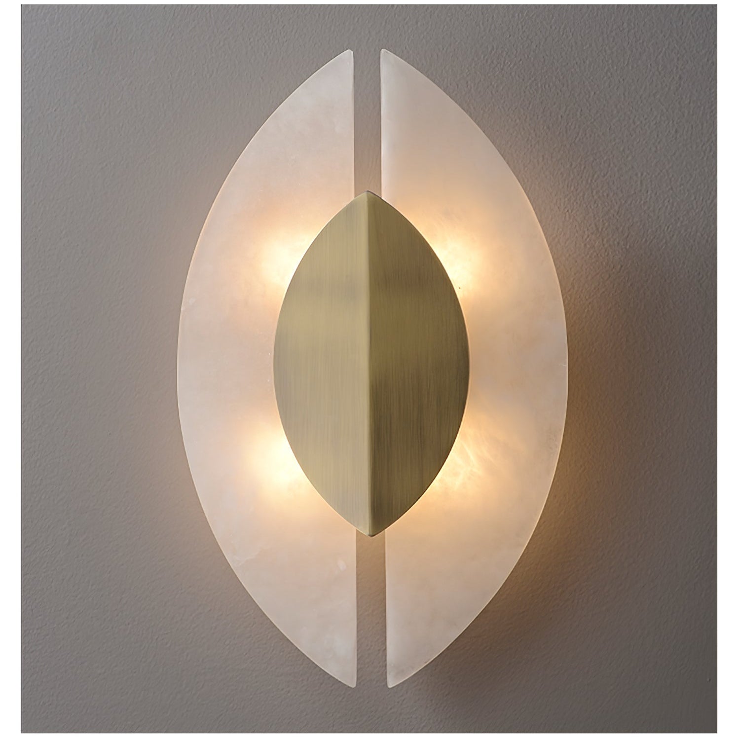 Solari Alabaster Leaf-væglampe, guldfinish, G9-pære, fast installation