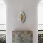 Solari Alabaster Leaf-væglampe, guldfinish, G9-pære, fast installation