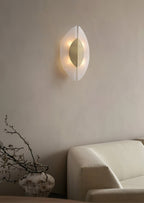 Solari Alabaster Leaf-væglampe, guldfinish, G9-pære, fast installation