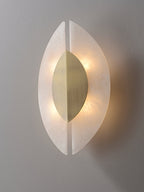 Solari Alabaster Leaf-væglampe, guldfinish, G9-pære, fast installation