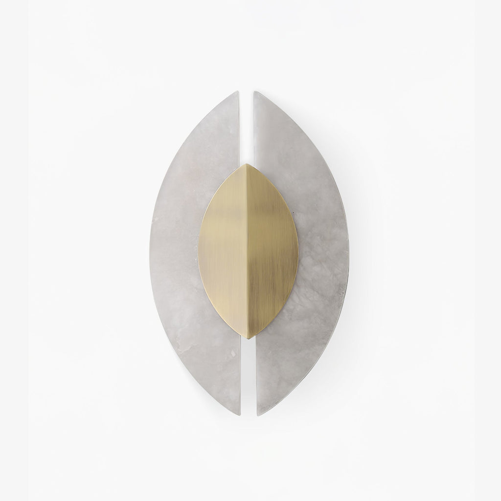 Solari Alabaster Leaf-væglampe, guldfinish, G9-pære, fast installation
