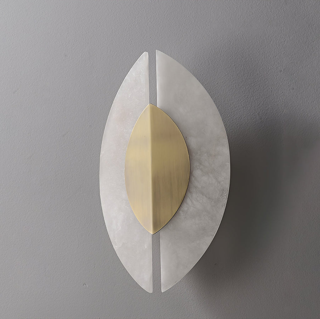 Solari Alabaster Leaf-væglampe, guldfinish, G9-pære, fast installation