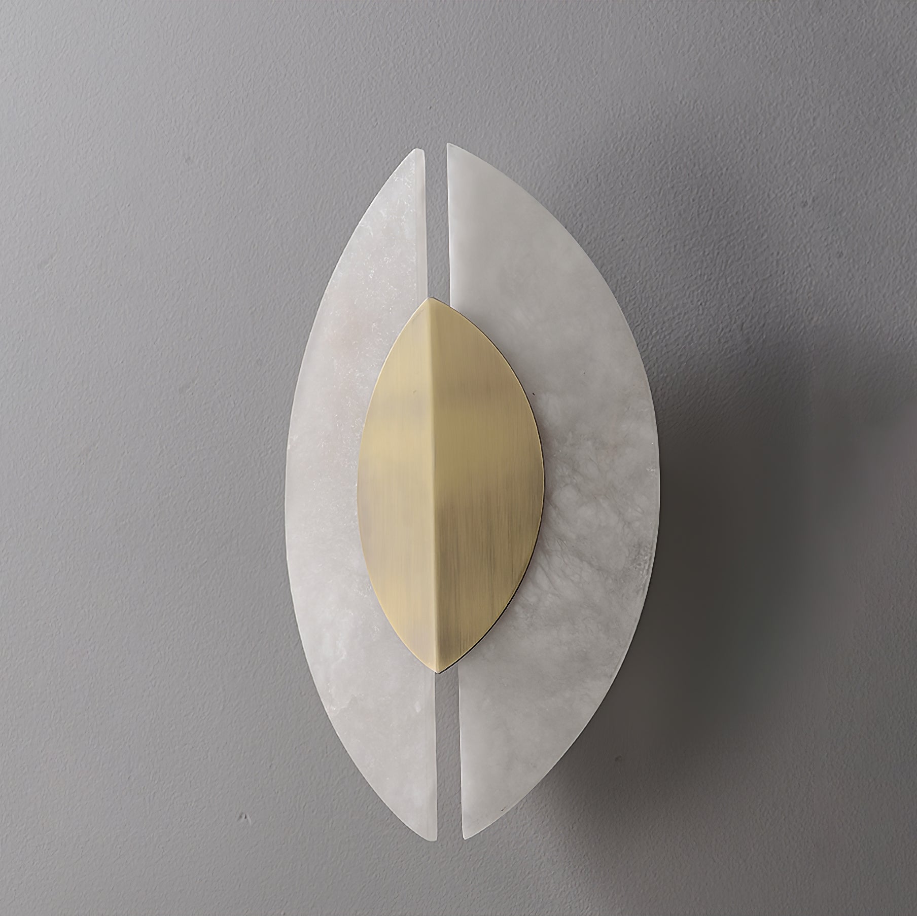 Solari Alabaster Leaf-væglampe, guldfinish, G9-pære, fast installation