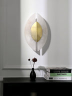 Solari Alabaster Leaf-væglampe, guldfinish, G9-pære, fast installation