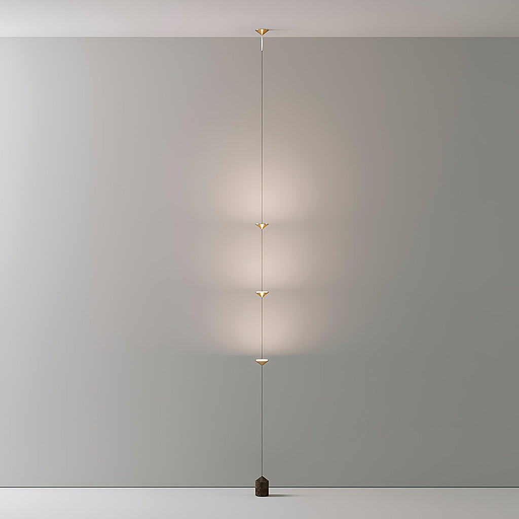 Gulvlampe, Soreluna marmorfod, koniske metalskærme, integreret LED 3000K