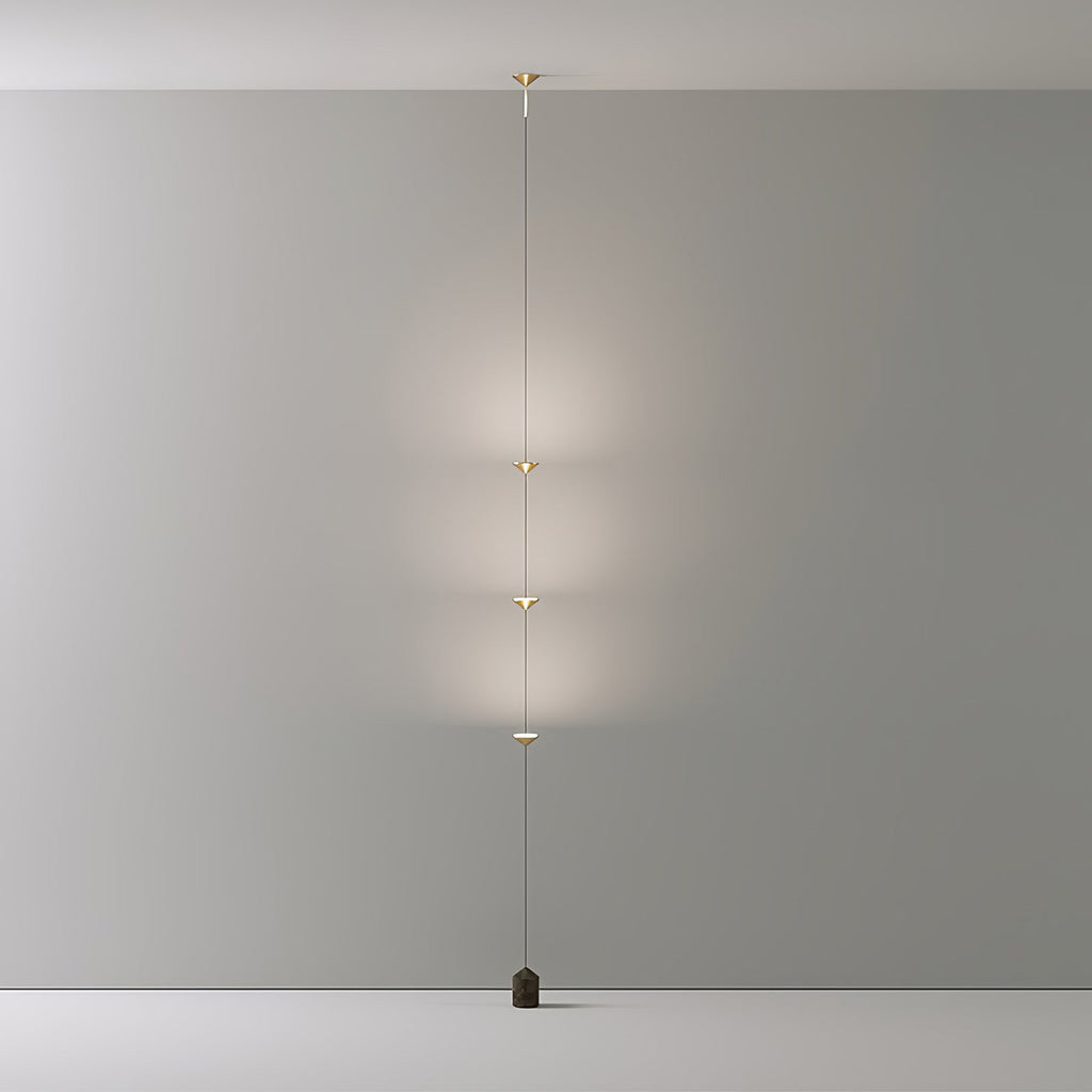 Gulvlampe, Soreluna marmorfod, koniske metalskærme, integreret LED 3000K