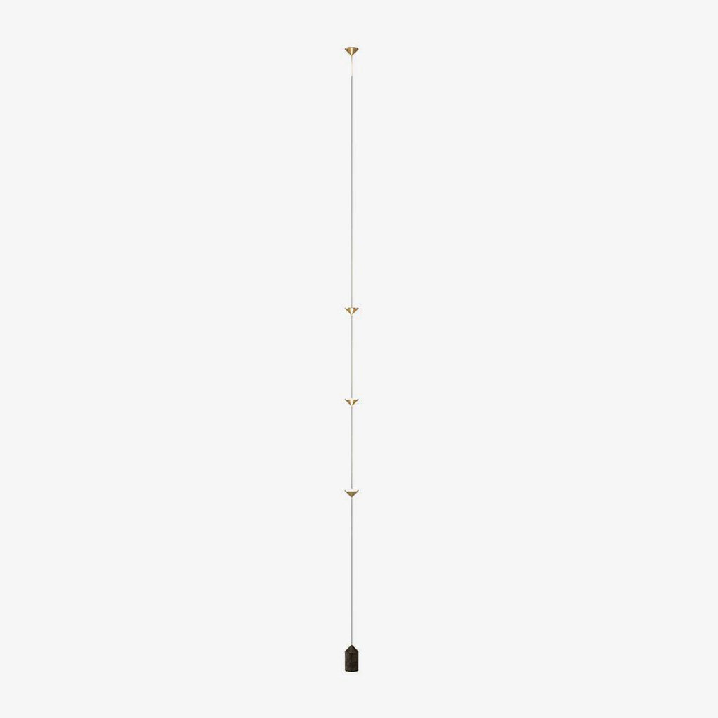 Floor lamp standing in a bright minimalist room