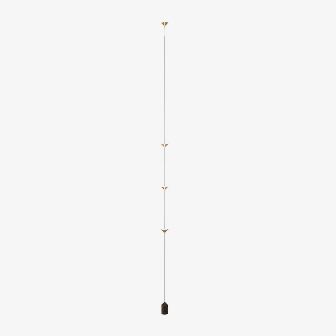 Floor lamp standing in a bright minimalist room